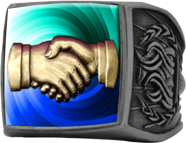 Handshake Full Color Championship Ring- Silver