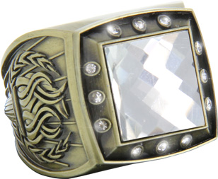 Championship Ring with Clear Center Stone- Gold