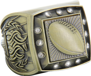 Championship Ring with Activity Insert- Football Gold