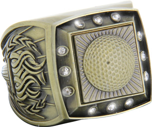 Championship Ring with Activity Insert- Golf Gold