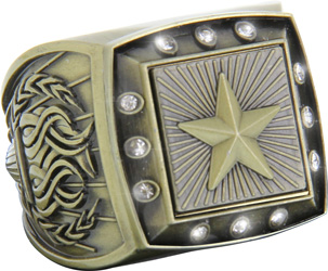 Championship Ring with Activity Insert- Star Gold