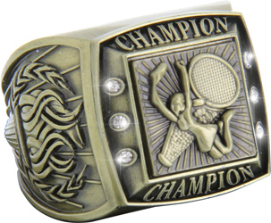 Championship Ring with Activity Insert- Cheer Gold
