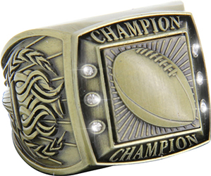 Championship Ring with Activity Insert- Football Gold