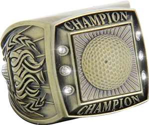 Championship Ring with Activity Insert- Golf Gold