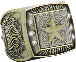 Championship Ring with Activity Insert- Star Gold
