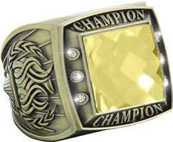 Championship Ring with Yellow Center Stone- Gold