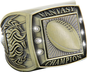 Fantasy Champion Ring with Activity Insert- Football Gold