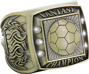 Fantasy Champion Ring with Activity Insert- Soccer Gold
