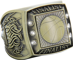 Finalist Championship Ring with Activity Insert- Basketball Gold