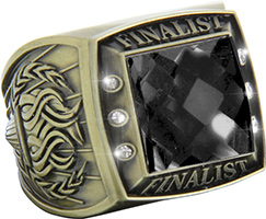 Finalist Championship Ring with Black Center Stone- Gold