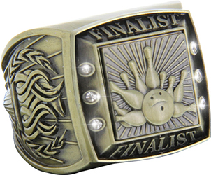 Finalist Championship Ring with Activity Insert- Bowling Gold