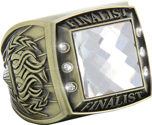 Finalist Championship Ring with Clear Center Stone- Gold