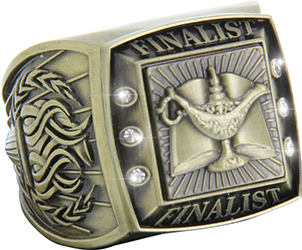 Finalist Championship Ring with Activity Insert- Scholar Gold