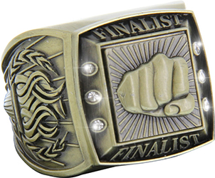 Finalist Championship Ring with Activity Insert-Martial Arts Gold