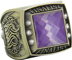 Finalist Championship Ring with Purple Center Stone- Gold
