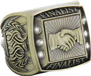 Finalist Championship Ring with Activity Insert- Handshake Gold
