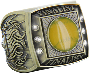 Finalist Championship Ring with Activity Insert- Softball Gold