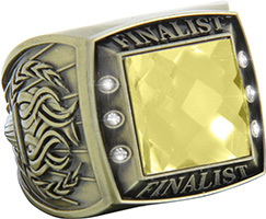 Finalist Championship Ring with Yellow Center Stone- Gold