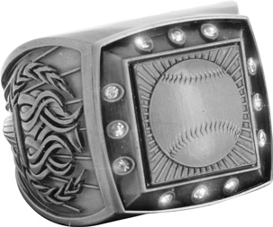 Championship Ring with Activity Insert- Baseball Silver