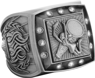 Championship Ring with Activity Insert- Cheer Silver