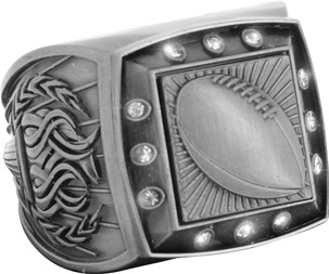 Championship Ring with Activity Insert- Football Silver