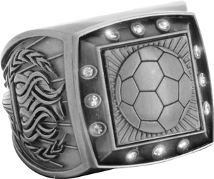 Championship Ring with Activity Insert- Soccer Silver