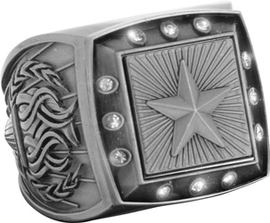 Championship Ring with Activity Insert- Star Silver