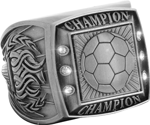 Championship Ring with Activity Insert- Soccer Silver
