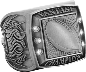 Fantasy Champion Ring with Activity Insert- Football Silver