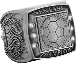 Fantasy Champion Ring with Activity Insert- Soccer Silver