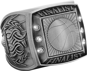 Finalist Championship Ring with Activity Insert- Basketball Silver