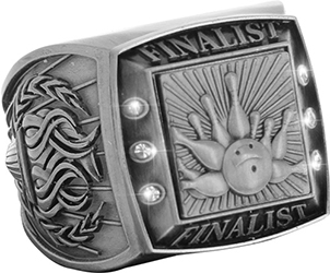 Finalist Championship Ring with Activity Insert- Bowling Silver