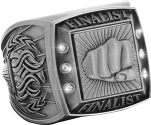 Finalist Championship Ring with Activity Insert-Martial Arts Silver