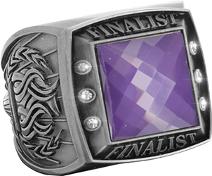 Finalist Championship Ring with Purple Center Stone-Silver