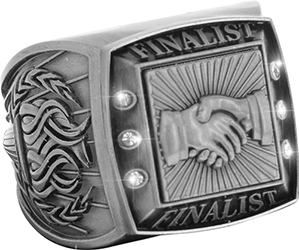 Finalist Championship Ring with Activity Insert-Handshake Silver