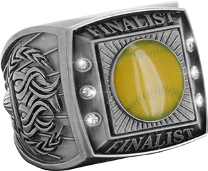 Finalist Championship Ring with Activity Insert- Softball Silver