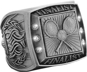 Finalist Championship Ring with Activity Insert-Tennis Silver
