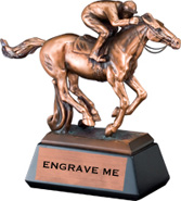 Horse with Jockey Bronze Resin