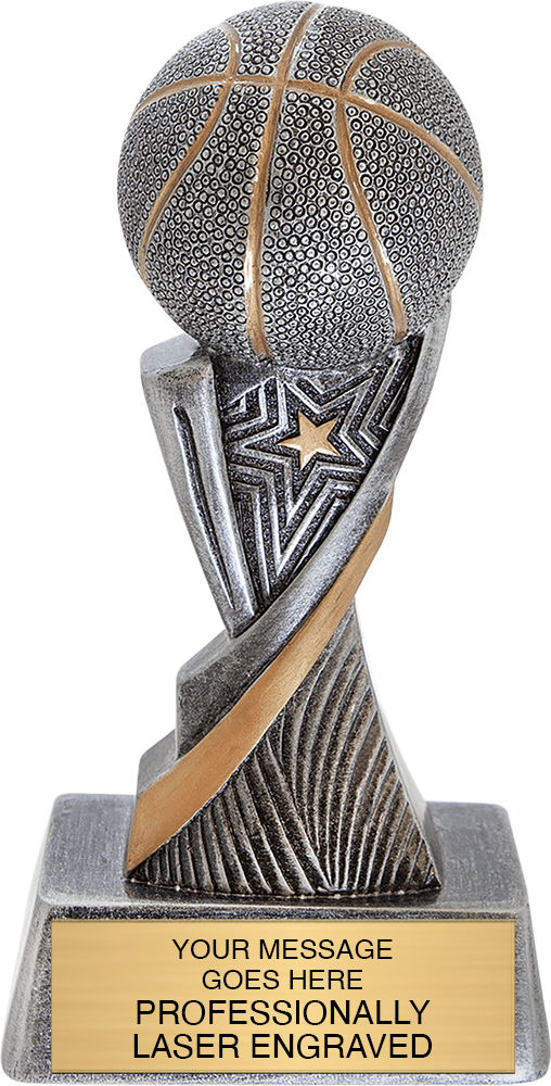 Basketball Aspire Resin Trophy - 6 inch