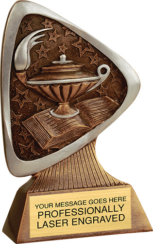 Lamp of Knowledge Triad Resin Trophy
