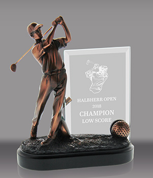 Golf Resin with Engravable Jade Crystal