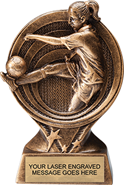 Soccer Female Saturn Resin Trophy