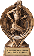 Track Female Saturn Resin Trophy