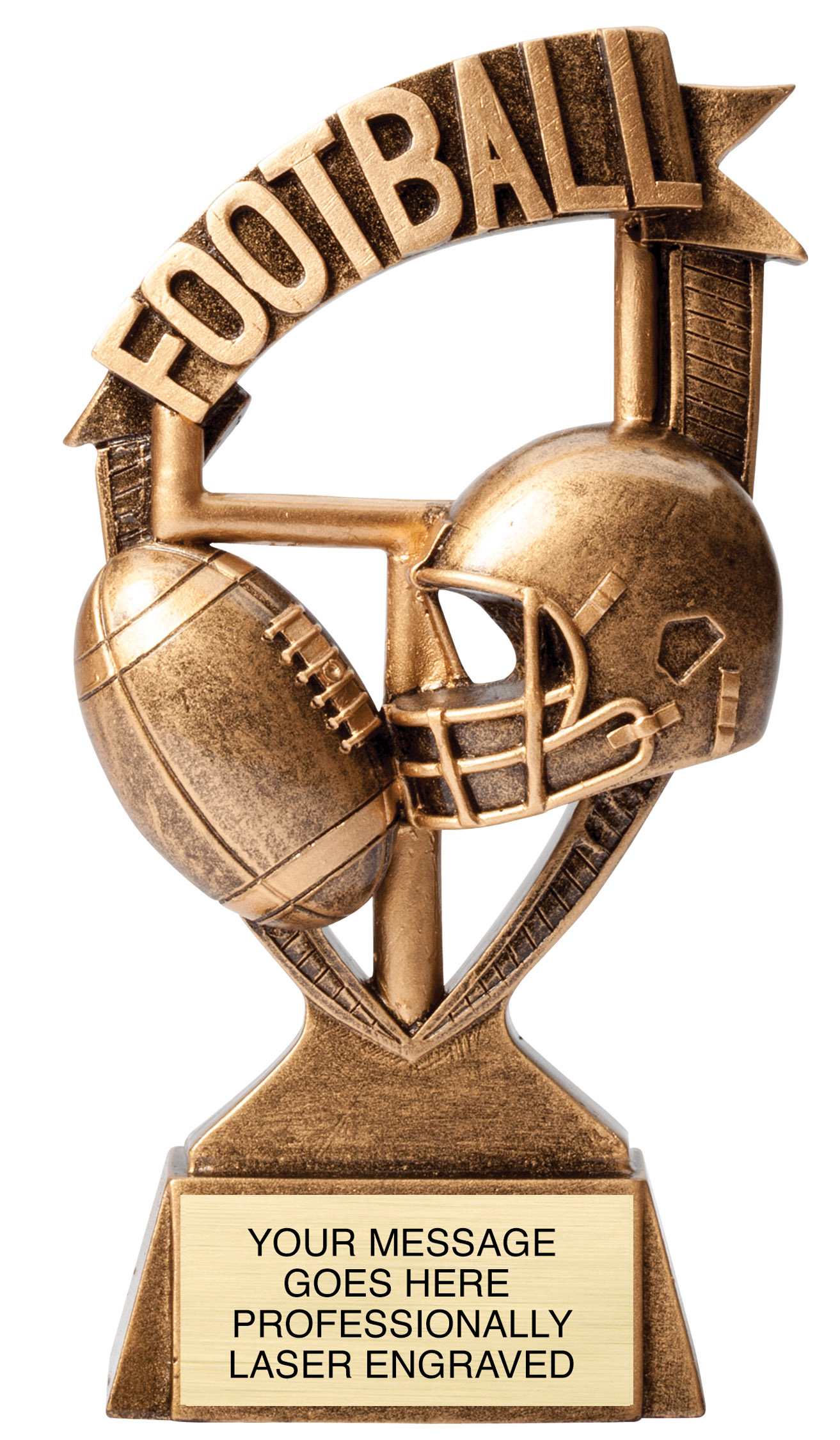 Football Banner Resin Trophy - 6 inch