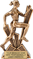 Track Female Check Mate Resin Trophy