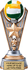 Volleyball Triple-Star Victory Resin Trophy