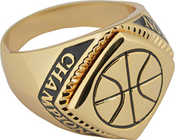 Basketball Chevron Champion Ring- Gold