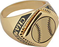 Baseball Chevron Champion Ring- Gold