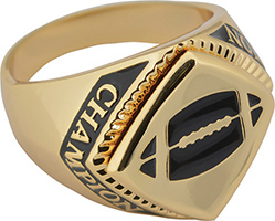 Football Chevron Champion Ring- Gold