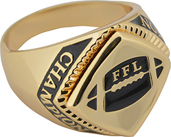Fantasy Football Chevron Champion Ring- Gold